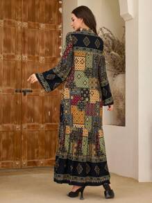 Al Najma Vestido largo floral casual y conservador para mujer