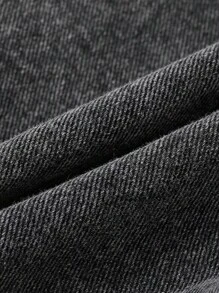 SHEIN EZwear Women's Spring/Summer Cargo Streetwear Going Out Washed Black Pants - Black - View 7