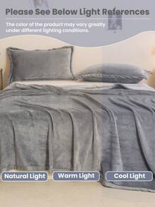 1 pieza Manta de franela, manta de unicolor simple, manta suave y cálida, manta para siesta para sofá, oficina, cama, camping, manta de regalo multiusos para todas las estaciones, decoración de otoño, decoración de habitación, regreso a la escuela, útiles escolares