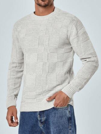 RueChic Men Solid Round Neck Sweater