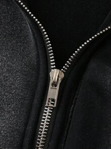 ROMWE MEN Street Life Men's Thickened Fleece Printed Jackets