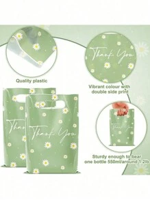 SHEIN 10/20/50 件，感谢礼品袋，春夏雏菊花卉礼品袋散装，生日派对装饰和用品派对礼品，圣诞派对装饰圣诞礼物万圣节派对装饰 - 彩色 - 查看 4