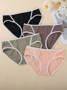 4er-Pack minimalistische Stil Dreieck Slips, einfach und modisch für den lässigen Alltag - Verschiedenfarbig - Übersicht 1