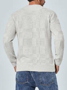 RueChic Hombres Jersey unicolor de cuello redondo