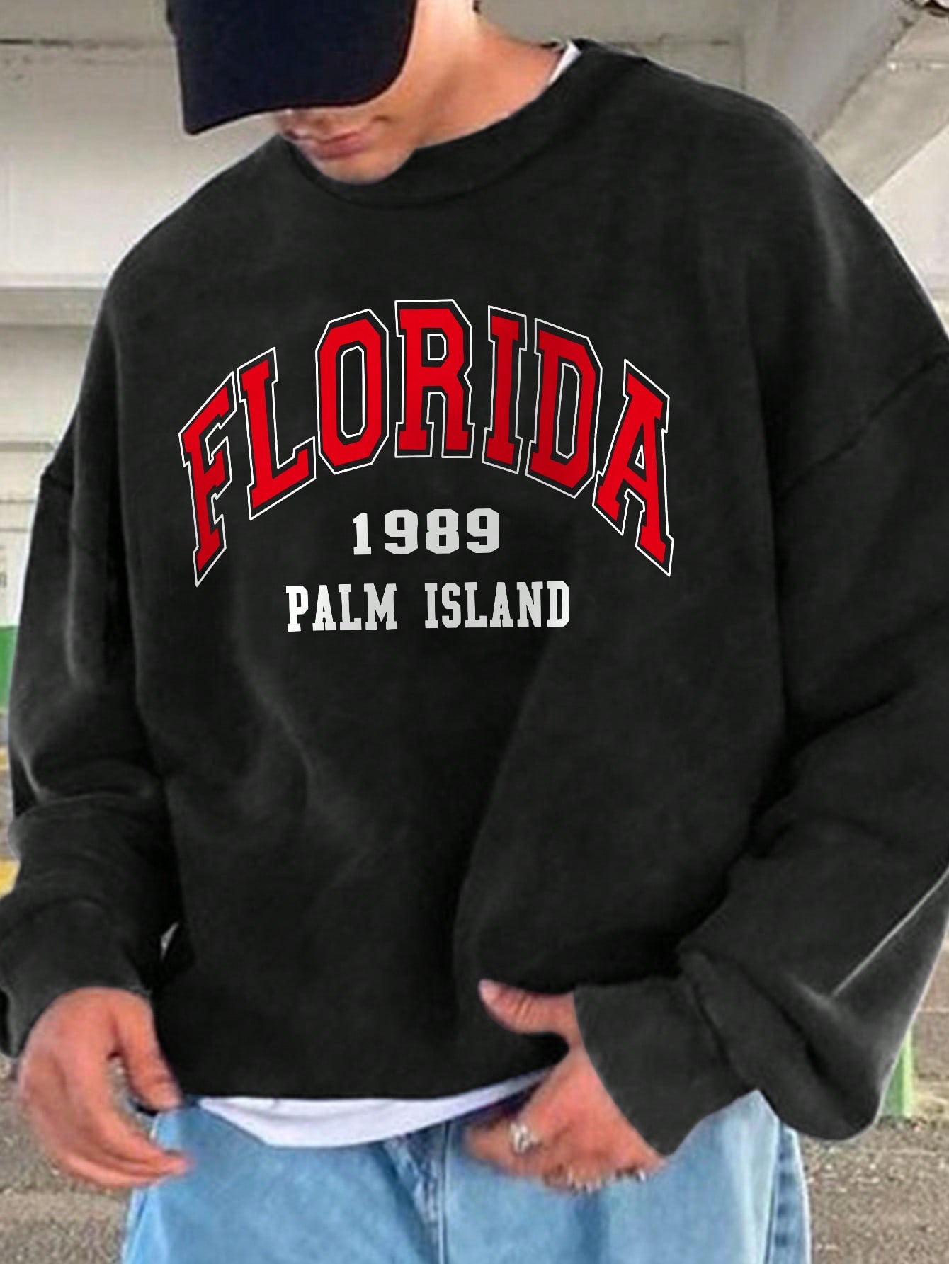 SHEIN Men's Pullover Sweatshirt, Casual & Everyday Wear, Minimalist Style