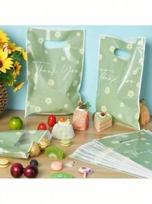 SHEIN 10/20/50 件，感谢礼品袋，春夏雏菊花卉礼品袋散装，生日派对装饰和用品派对礼品，圣诞派对装饰圣诞礼物万圣节派对装饰 - 彩色 - 查看 3