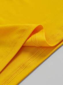 Manfinity Homme 男士圆领短袖简约上衣和长裤休闲西装 - 黃色 - 查看 4