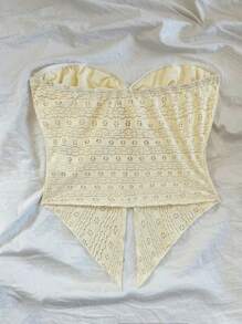 Soleia Top tube en tricot jacquard pour femmes, couleur jaune clair, idéal pour les vacances