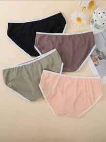 4er-Pack minimalistische Stil Dreieck Slips, einfach und modisch für den lässigen Alltag - Verschiedenfarbig - Übersicht 2