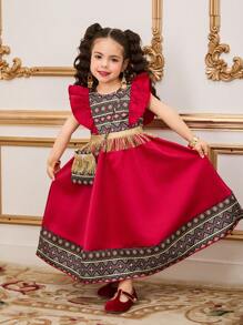 Young Girls Casual Minimalist Sleeveless Dress, For Everyday Wear