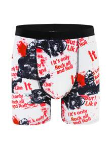 NotGurli 5pcs Men's Graffiti Printed Boxer Briefs