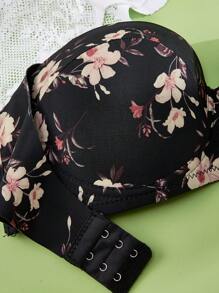 DesireSculpt Women's Strapless Floral Print Black Push Up Bra With Medium Stretch Fabric For Casual Wear - Multicolor - View 5