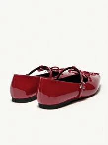 CUCCOO CHICEST Giày bệt nữ thoải mái nơ đỏ - Đỏ - Xem 10