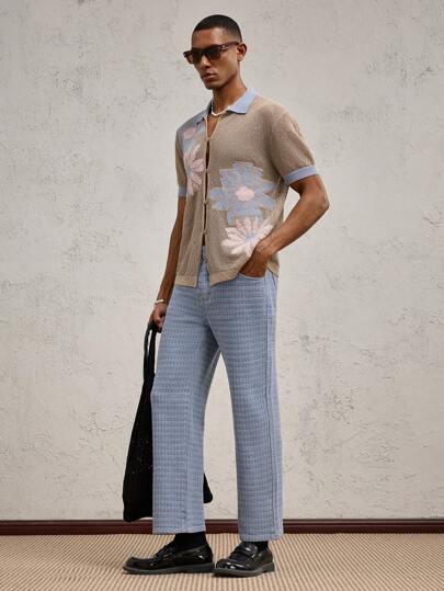 AKNOTIC Party Men's Woven Long Straight-Leg Casual Jeans, Suitable For Daily Wear