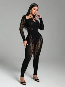 Zolique Mono ceñido de color liso y con diseño hueco de moda y sensual