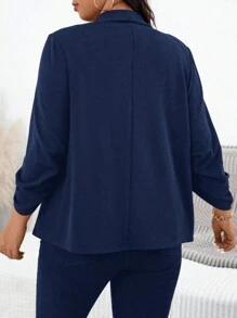SHEIN Essnce Plus-Size Women's Blazer,Women Blazers Black Long-Sleeved Suit, Fall Coat,Back To School Clothes Fall Women Clothes,Old Money Style Teacher Outfits,Business Women Clothes Fall Clothes Work Women Clothes,Coat Fall Women Outfits Office Wear