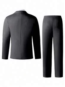 Set de 2 piezas Traje de caballero para adolescente, Chaqueta de traje color albaricoque + Pantalón de vestir, Vestimenta elegante y formal adecuada para fiesta de cumpleaños, gala, actuación, hosting, temporada de bodas