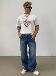 DAZY Men's Front Button Pocket Simple Denim Jeans, Casual Everyday Wear - Blue - View 3