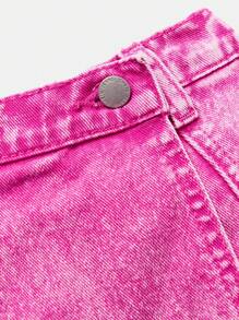 SHEIN Young Girls Y2K Multiple Pocket Washed Casual Fashion Denim Skort,Kid Girls Spring And Summer Casual Vacation Country Boho Wear, Beach Outfits For Kid Girls,Western Street Wear For Girls