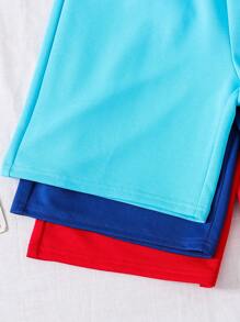 SHEIN Leap Crew Conjunto de 6 piezas de estilo callejero para niños preadolescentes: Camiseta de cuello redondo de manga corta con estampado de graffiti, letras y dibujos animados + pantalones cortos de cintura elástica. Conjunto informal adecuado para juegos al aire libre, escuela, estilo callejero, fiestas, uso casual, apropiado para primavera, verano y otoño. Compra 4 y llévate 2 gratis. - Multicolor - Ver 3