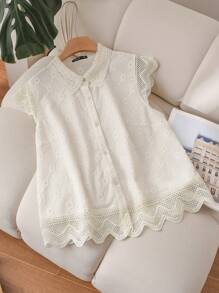 CosyJoli 大码女式无袖休闲上衣，简约时尚，适合日常穿着 - 杏色 - 查看 1