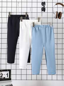 Souflis Souflis 3pcs/Set Young Boys Casual Minimalist Suit Pants, Suitable For Everyday Casual Scenes, Outdoor Scenes, Getaway, Holiday, Travel, Relax, Sunbathing, Summer - Multicolor - View 2