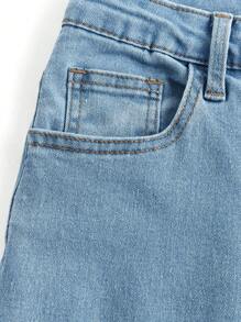 SHEIN Artist Women's Light Blue Flare Leg Cowgirl Jeans, Suitable For All Seasons, Festival, Western Wear - Light Wash - View 7