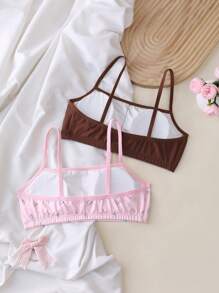 2 件套女童休闲内衣短款上衣和三角裤 - 彩色 - 查看 2