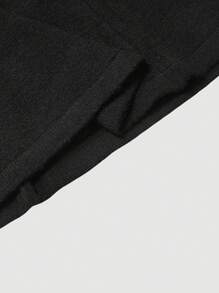 SHEIN MOD Vestido de punto con cuello redondo, sin mangas y gran lazo, elegante para damas - Negro - Ver 5