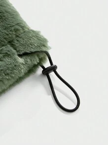 Manfinity VCAY 男士韩版宽松兔毛长袖外套秋冬装 - 軍綠色 - 查看 4