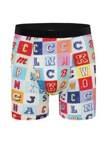 Quần lót Boxer in chữ 5 chiếc/gói cho nam - Nhiều màu - Xem 4