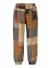 Manfinity Homme Men's Front Tie Block Patchwork Casual Jeans - Multicolor - View 2