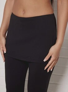 SUMWON WOMEN Pantalones palazzo de pernera ancha con falda en capas, diseñador, para uso formal y de noche, cintura alta, versátil, elegante, de color negro, atuendo para ocasiones especiales