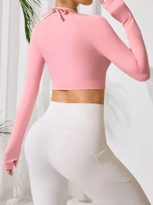 Easithlete 女款无缝无袖运动 T 恤 - 粉色 - 查看 2
