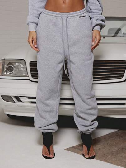 SUMWON WOMEN 宽松水洗卷边运动裤