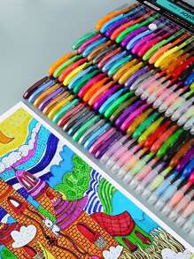 12-60pcs/Set Colorful Ballpoint Pens, 1.0mm Point Neutral Art Bullet Journaling Pens Back To School,Room Decor , Ramadan Decor, Home Decor, Bathroom Decor