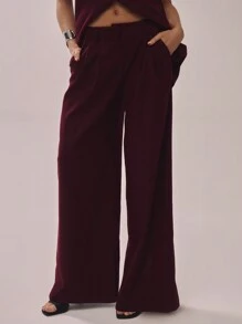 MUSERA Woven Tailored Wide Leg Suit Trousers Old Money Spring Elegant Spring Summer Cute