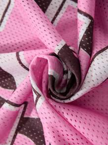 Aesthetic Post--Men's Sportswear College INS Basketball Jersey, Mesh Fabric, Oversized Number 23 Los Angeles Lettering Flame Print, Loose-Fit Pink V-Neck Short Sleeve T-Shirt . Jersey Shirt ,Men's V-Neck Short Sleeve Numeric Print Simple T-Shirt, Casual Everyday Wear - Pink - View 5