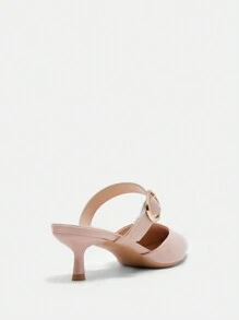 CUCCOO BIZCHIC 勃艮第尖头舒适平底鞋，适合通勤、约会、聚会、度假 - 杏色 - 查看 8