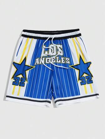 Prep Men's Basketball Casual Simple-Style Daily Wear Shorts, Football Style
