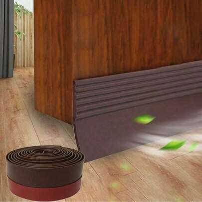 1 pieza Sellador autoadhesivo de silicona para puerta - Tira de sellado para sellar espacios bajo la puerta, interior y exterior, aislamiento acústico