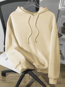 Slaydiva ENJOY & Letter Print Casual Loose Fit Hoodie Sweatshirt For Women, Suitable For Autumn & Winter