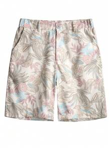 Manfinity Homme Men's Floral Print Pocketed Button Casual Shorts Men Vacation Men Beach Shorts - Multicolor - View 3