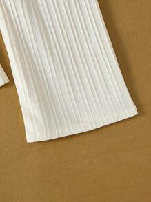 Tween Girls' Solid Color Asymmetrical Neck Ruffle Trim Jumpsuit, Casual Holiday Outfit