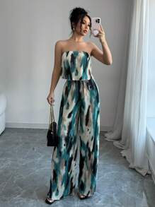 Rafferiza 2 件套女士优雅褶皱吊带背心和阔腿裤 - 彩色 - 查看 5