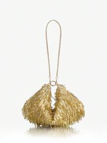 SHEIN SXY Ladies, Women Evening Bag,Top Handle Bag,Fashionable, Luxury, Beads, Sequins, Gold,Striped Sequins,For Cocktail Party,Party,Prom,Club,Date,Birthday,Evening,Date Night,Ball Valentines