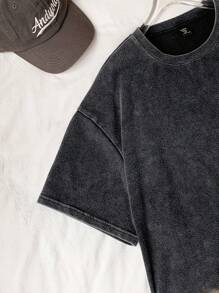 Comfortcana Conjunto de 2 piezas talla grande: Camiseta de manga corta de cuello redondo negra y shorts, ropa de primavera y verano