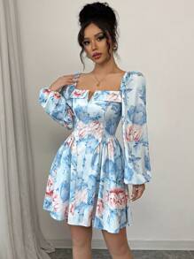 Elenzga 情人节优雅浪漫淑女亮片斗篷，美人鱼下摆拼布面料派对礼服