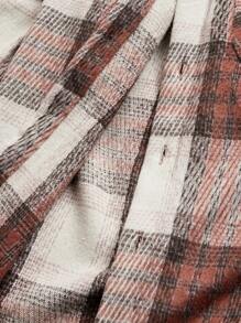 Manfinity VCAY Men's Slim Fit Checkered Lapel Long Sleeve Jacket - Red - View 5