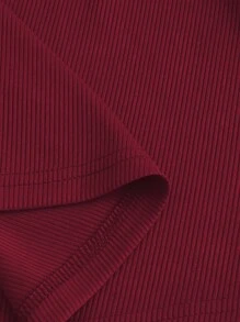 Viva Relle 大码女式优雅不对称无袖 3D 大码花卉连衣裙新年服装长款女装 - 酒紅色 - 查看 7